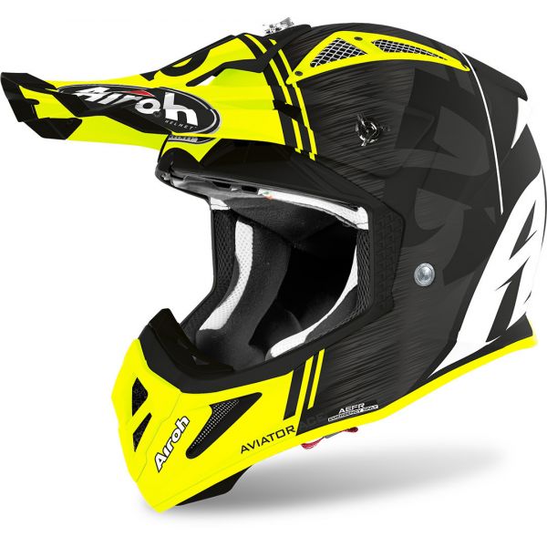 Casti Cross-Enduro Airoh Casca Moto MX Aviator Ace Kybon Yellow Matt