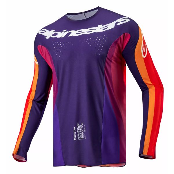 Tricouri MX-Enduro Alpinestars Tricou Moto Enduro/MX Techstar Pneuma Orange/Purple 24