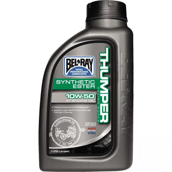 4 stokes engine oil Bel Ray Engine Oil THUMPER RACING WORKS SYNTHETIC ESTER 4T 10W-50  1 l
