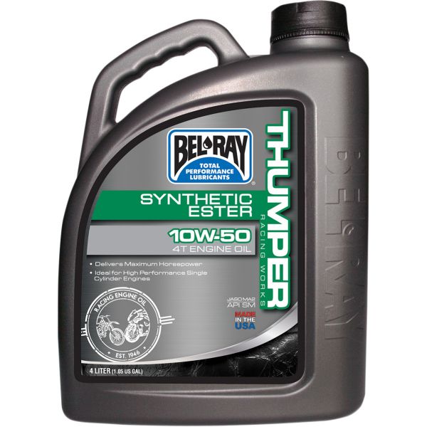 4 stokes engine oil Bel Ray Engine Oil THUMPER RACING WORKS SYNTHETIC ESTER 4T 10W-50  4 l