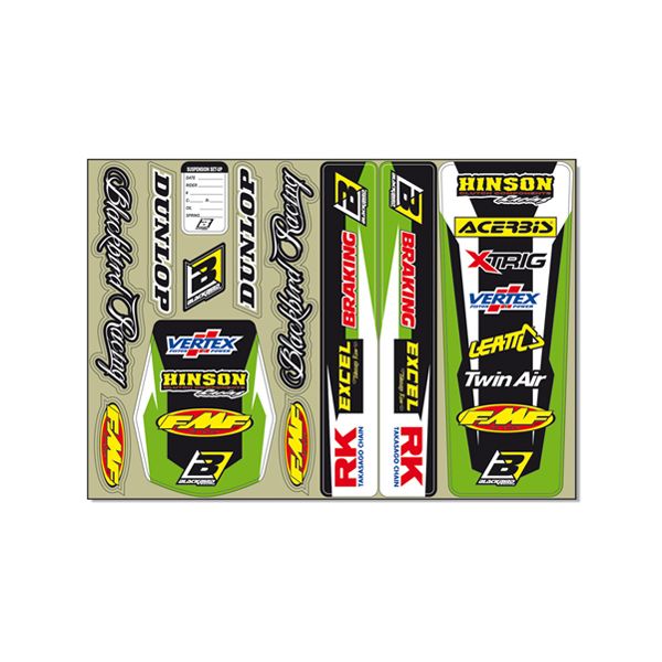 Graphics Blackbird Standard Logo Decal Kit Green 5428