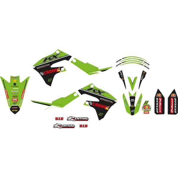 Grafice Moto Blackbird Kit Grafice Husa Sa Inclusa Replica Team Kawasaki KX 450 F/KX 250 X