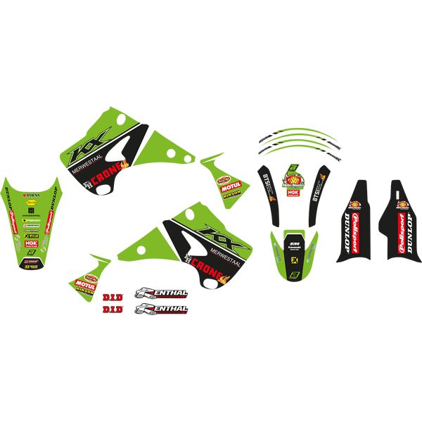 Graphics Blackbird Graphic Kit Replica Team Kawasaki KX