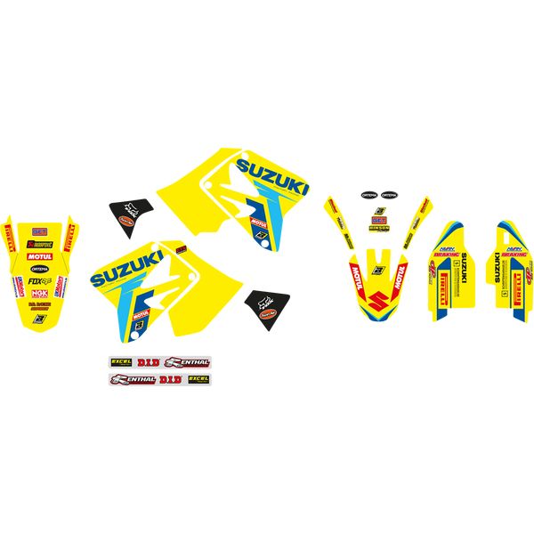 Graphics Blackbird Graphic Kit Replica Team Suzuki Ksrt Suzuki RM 125/RM 250