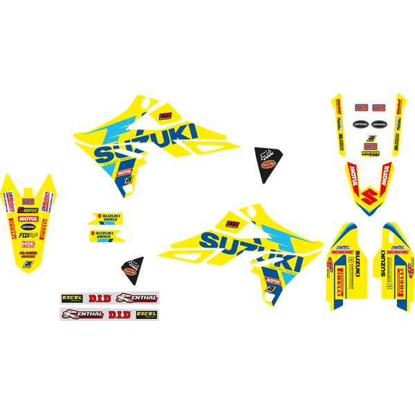 Graphics Blackbird Graphic Kit Replica Team Suzuki Ksrt Suzuki RM-Z 450/RM-Z 250