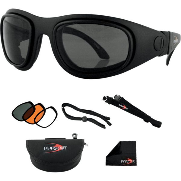 Goggles chopper Bobster SPORT & STREET 2 CONVERTIBLE GOGGLES BLACK LENSES INTERCHANGEABLE