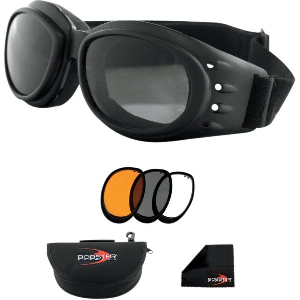 Goggles chopper Bobster CRUISER II ADVENTURE GOGGLES BLACK LENSES INTERCHANGEABLE