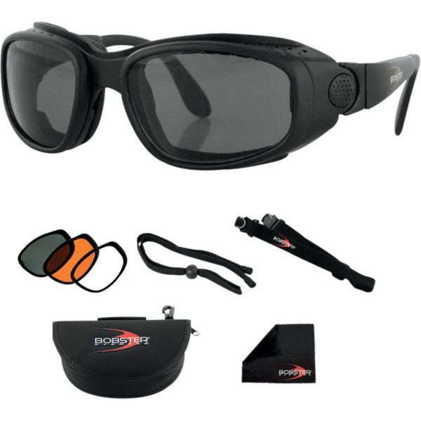 Goggles chopper Bobster SPORT & STREET CONVERTIBLE GOGGLES BLACK LENSES INTERCHANGEABLE