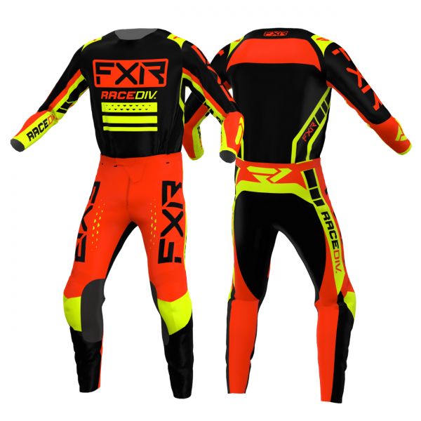Combos MX-Enduro FXR Combo Moto MX Tricou + Pantaloni Clutch Pro Grey/Black/Hi Vis/Nuke Red