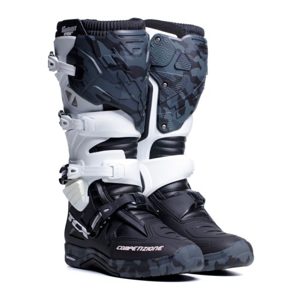 Dainese Moto Gear Tcx Enduro Moto Boots Comp Evo 2 Michelin Black/White/Camo 25