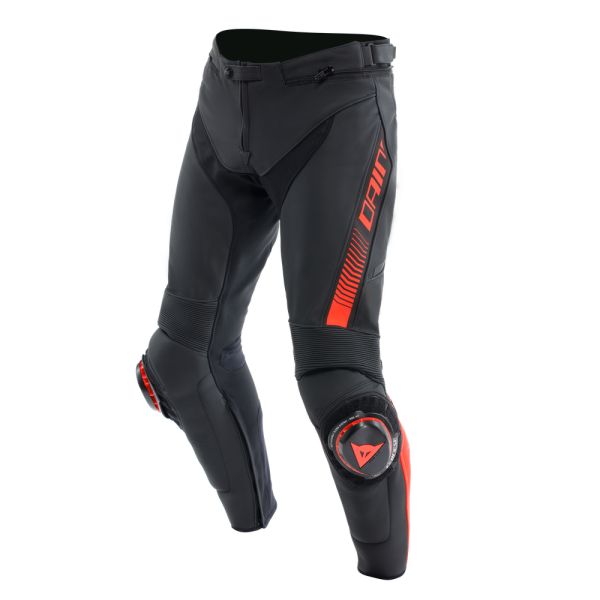 Echipamente DAINESE Dainese Pantaloni Moto Piele Super Speed Black/Red/Fluo 25