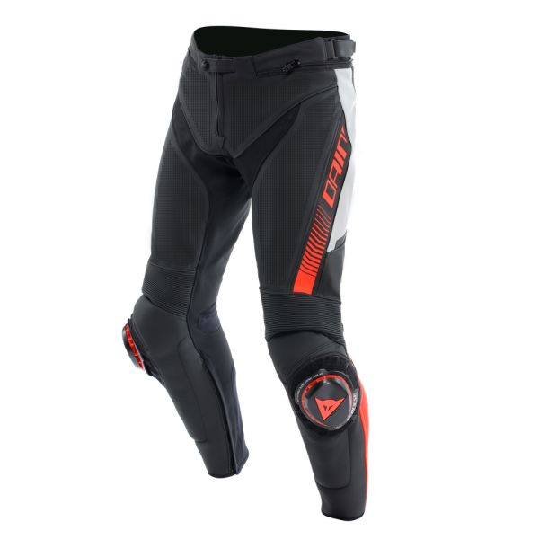 Echipamente DAINESE Dainese Pantaloni Moto Piele Super Speed Perf. Black/White/Red/Fluo 25