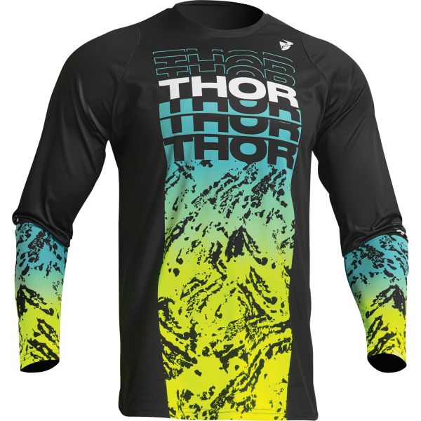 Kids Jerseys MX-Enduro Thor Youth Moto Enduro Jersey Sector Atlas Black/Teal 23