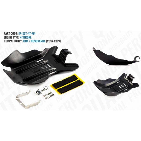 Shields and Guards Extreme Parts Skid Plate 4 Strokes KTM/Husqvarna 2016-2019 Black