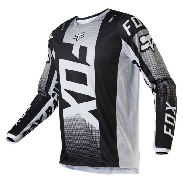 Jerseys MX-Enduro Fox Racing Moto MX 180 Oktiv Black/White Jersey