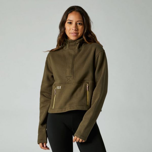 Geci/Hanorace Casual Fox Racing Hanorac Dama Calibrated DWR ZIP Olive Green