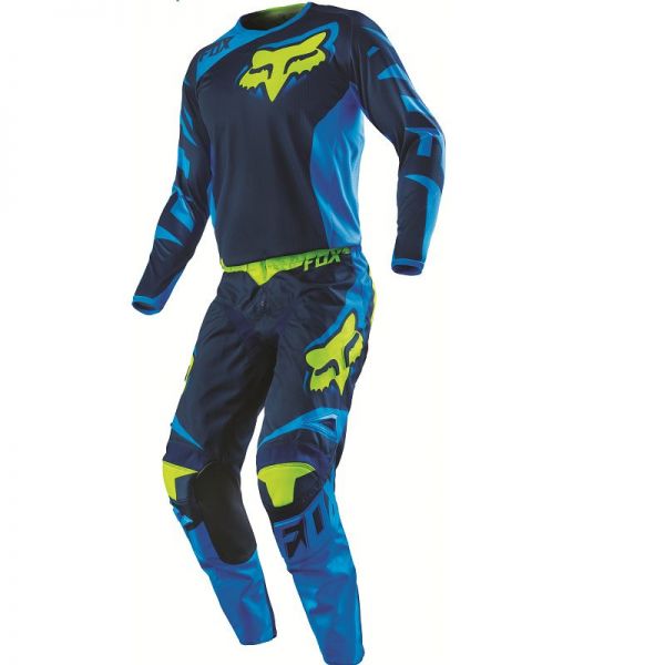 Combo MX Enduro Fox Racing Set Tricou si Pantaloni 180 Race Albastru-Galben