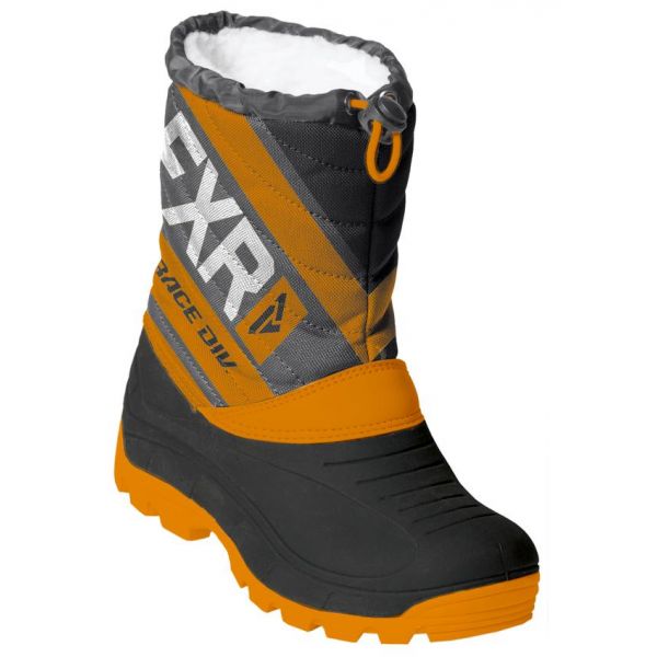 Kids Snow Boots FXR Youth Snowmobil Octane Boot Black/Orange/Char