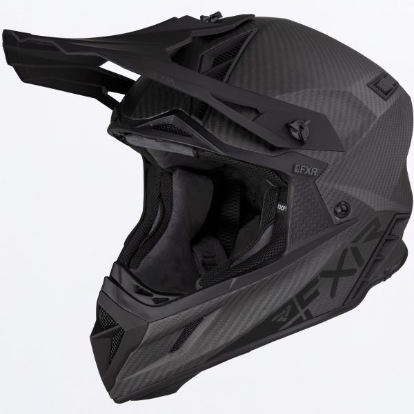 Casti Snowmobil FXR Casca Moto Enduro/Snow Helium Carbon With Auto Buckle Black