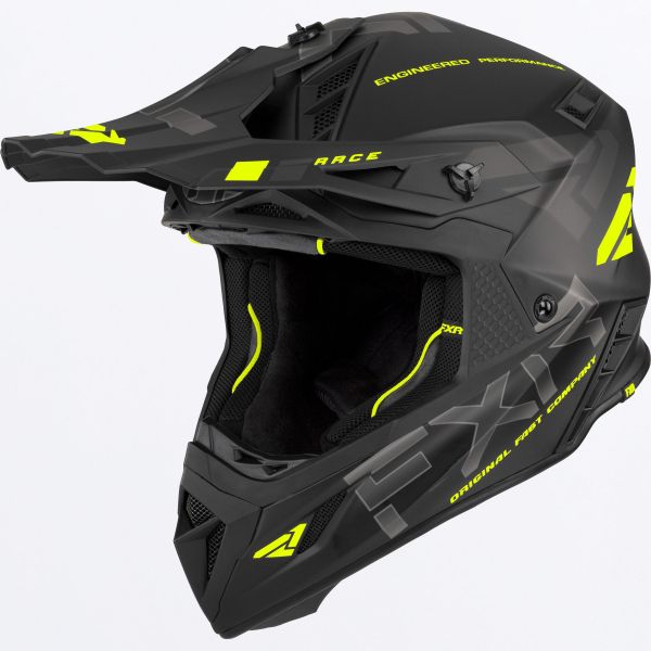 Casti Cross-Enduro FXR Casca Moto Enduro/Snow Helium Race Div With Auto Buckle Black/Hi Vis