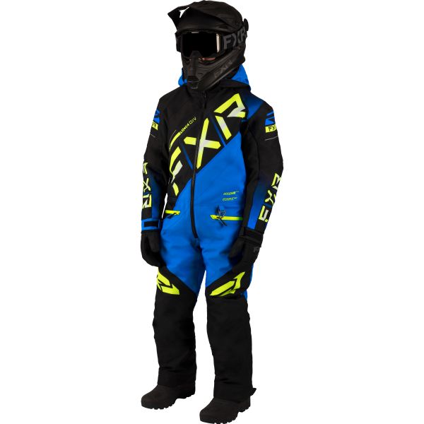 Combinezon Monosuit SNOW Copii FXR Combinezon Snowmobil Youth CX Black/Blue/Hi Vis