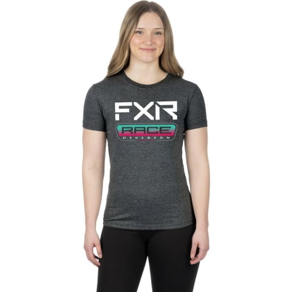 Tricouri/Camasi Casual FXR Tricou Dama Race Division Premium Char Hthr/ Mint-Razz 24