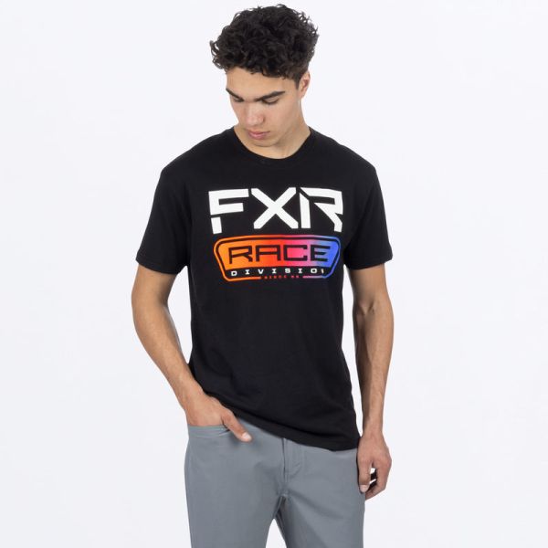 Tricouri/Camasi Casual FXR Tricou Moto MX/Enduro Race Division Premium Black/Spectrum 24