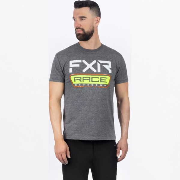 Tricouri/Camasi Casual FXR Tricou Moto MX/Enduro Race Division Premium Charcoal Heather/Hi-Vis 24