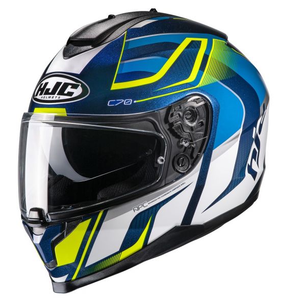 Casti Moto Integrale HJC Casca Moto Full-Face C70 Lantic Blue/White/Yellow Fluo