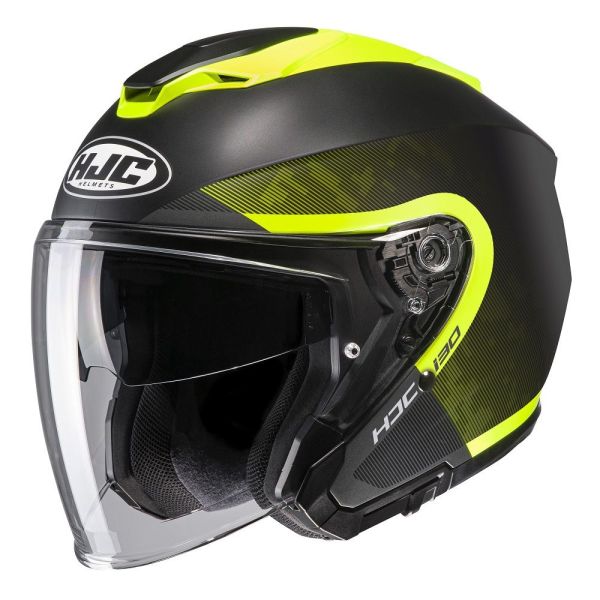 Casti Moto Jet (Open Face) HJC Casca Moto Open Face i30 Dextra Black/Yellow Fluo