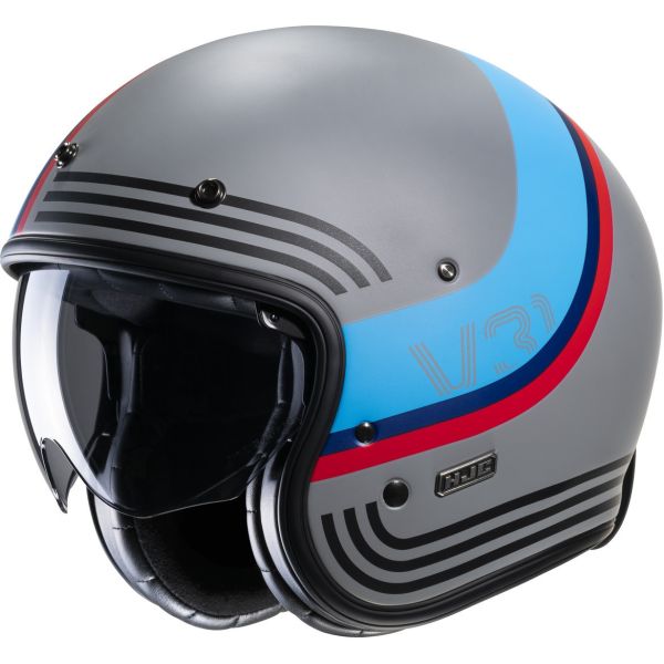 Jet helmets HJC Open-Face/Jet Moto Helmet V31 Byron Retro Grey/Red/Black/Blue 24