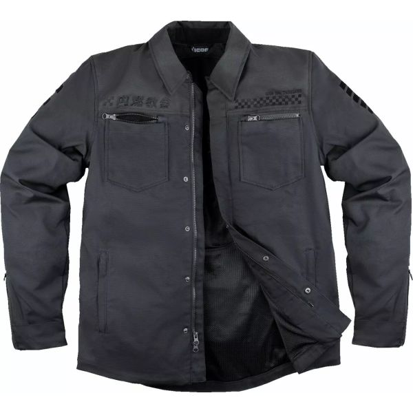 Textile jackets Icon Textile Moto Jacket Upstate Canvas National Black 25