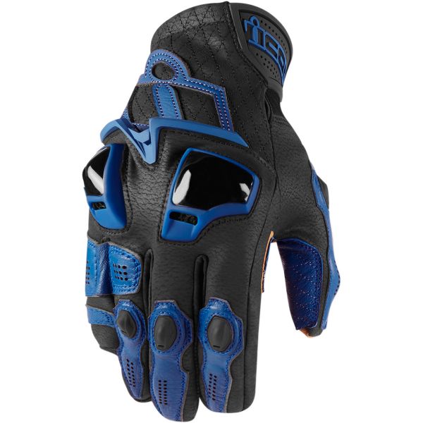 Manusi Moto Sport si Piele Icon Manusi Moto Piele Hypersport Black Short Blue