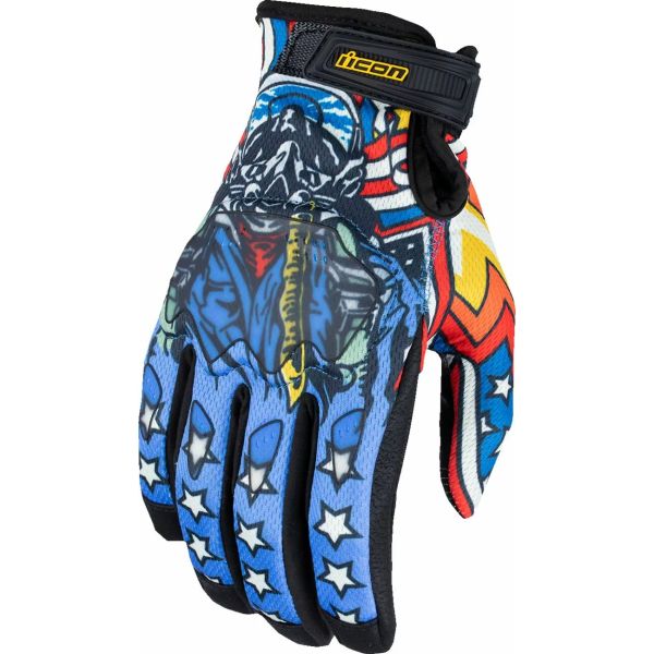 Manusi Moto Sport si Piele Icon Manusi Moto Textil/Piele Hooligan CE Flyboy Gloves Blue 25