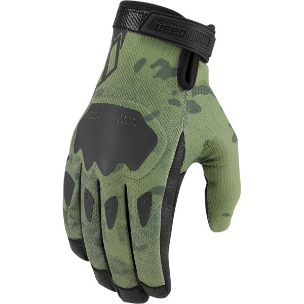 Manusi Moto Sport si Piele Icon Manusi Moto Textile Hooligan Green Camo