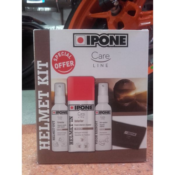 Maintenance IPONE Ipone Helmet Kit For Helmet Care (Helmet Out, Helmet In, Visor Rainoff, Microfiber) (Careline) (4)