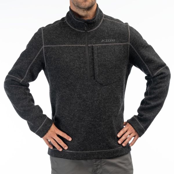 Casual jackets Klim Wool Fleece Bighorn Canyon 1/4 Zip Black Heather 24