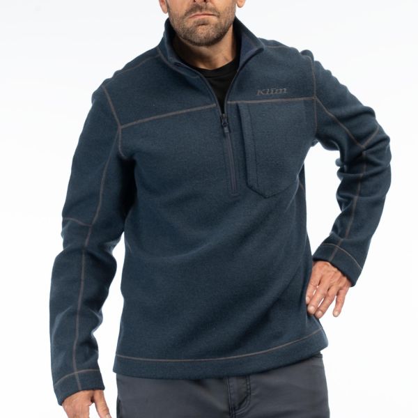 Geci/Hanorace Casual Klim Bluza Bighorn Canyon Wool Fleece 1/4 Zip Dress Blues Heather 24