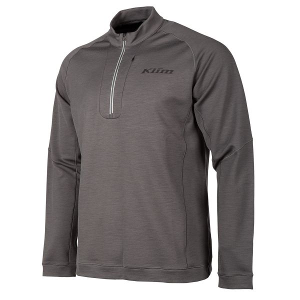 Underlayer Snow Klim Bluza Corp Mid Layer Teton Merino Wool 1/4 Zip Asphalt