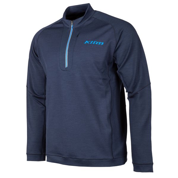 Underlayer Snow Klim Bluza Corp Mid Layer Teton Merino Wool 1/4 Zip Navy Blue