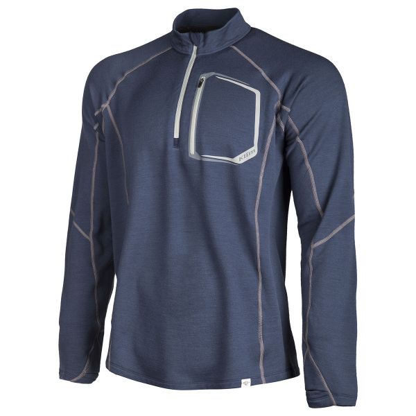 Functional Underwear Klim Teton Merino Wool 1/4 Zip Blue 2020 Underlayer