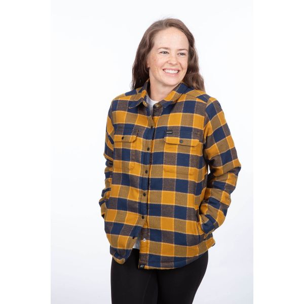 Tricouri/Camasi Casual Klim Camasa Dama Clouds Rest Fleece Lined Flannel Golden Brown Dress Blues 24