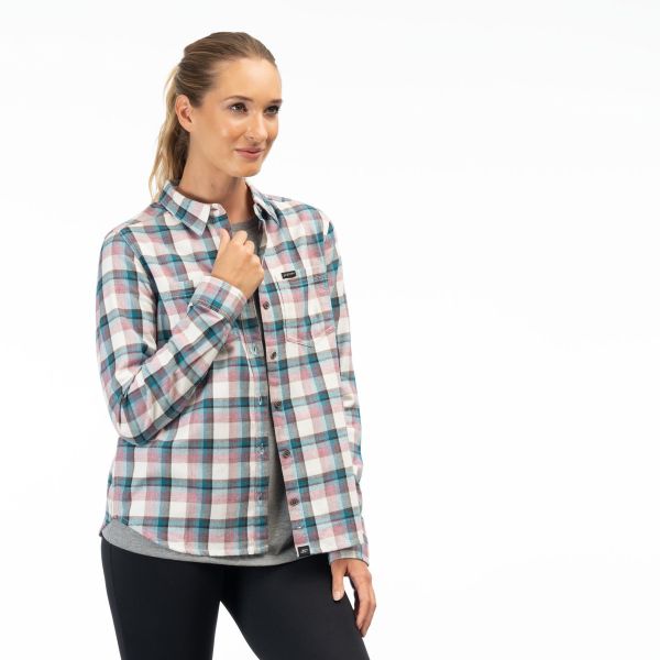 Tricouri/Camasi Casual Klim Camasa Dama Sunlight Trail Midweight Flannel Snow White Raspberry Radiance 24