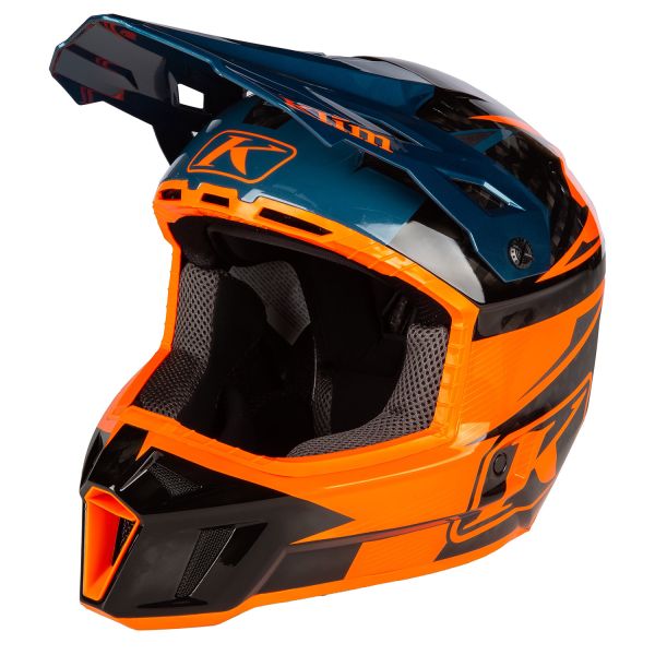 Casti Snowmobil Klim Casca Moto Enduro F3 Carbon Pro ECE XS Striker Petrol Orange