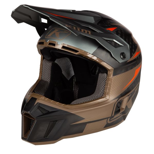 Casti Snowmobil Klim Casca Moto Enduro F3 Carbon Pro ECE XS Striker Potter's Clay