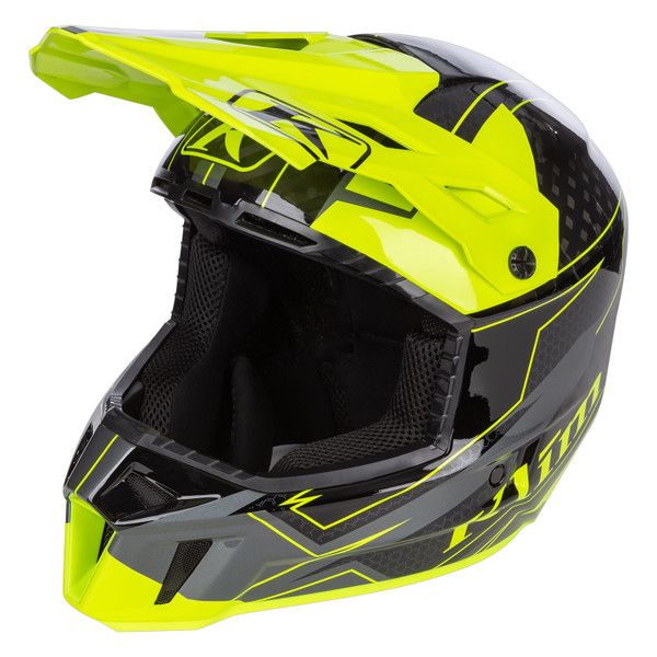 Casti Snowmobil Klim Casca Moto MX/Enduro F3 Carbon ECE Velocity Black/Hi-Vis 24
