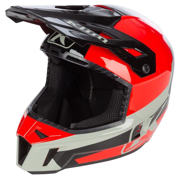 Helmets Klim MX/Snow Moto Helmet F3 ECE Icon White/Monument Gray 24