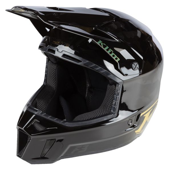 Helmets Klim Snowmobil Helmet F3 Carbon ECE Assault Camo Gold