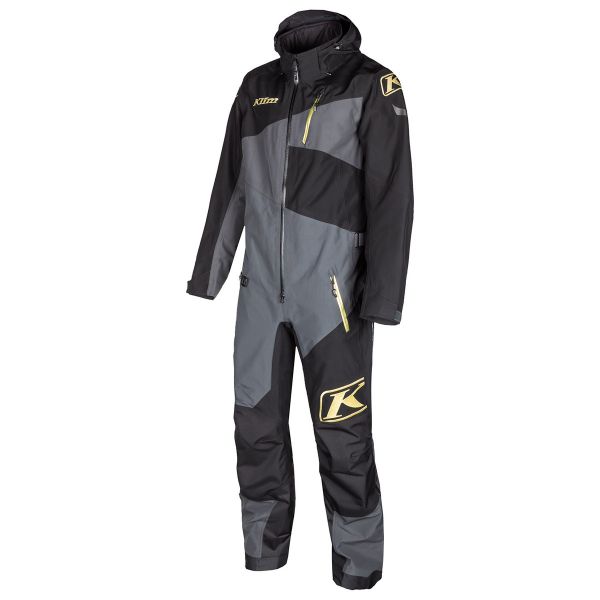 Monosuits Snowmobiles Klim Non-Insulated Snowmobil Monosuit Ripsa One-Piece Short Black-Metallic Gold