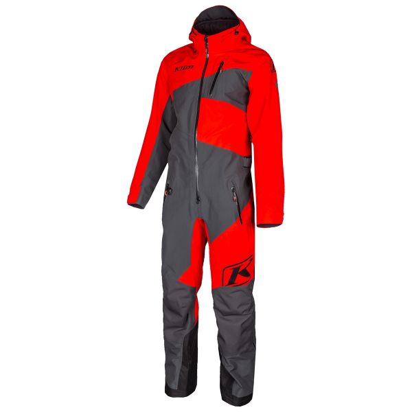 Monosuits Snowmobiles Klim Non-Insulated Snowmobil Monosuit Ripsa One-Piece Short High Risk Red-Asphalt